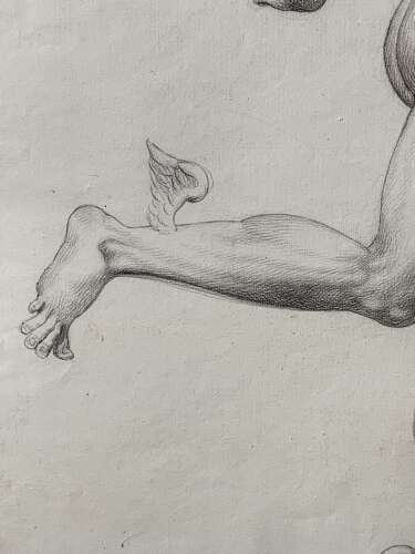 ACADEMIC DRAWING OF HERMES OR MERCURY c1824