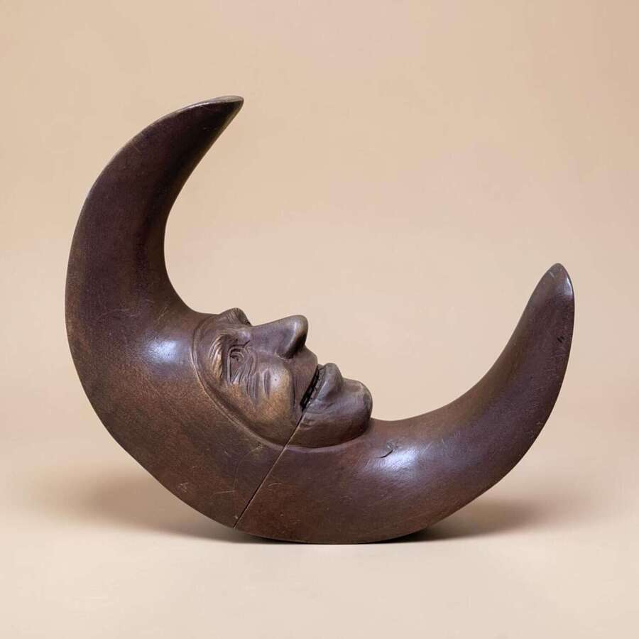 A RARE ANTIQUE MAN IN THE MOON NUTCRACKER