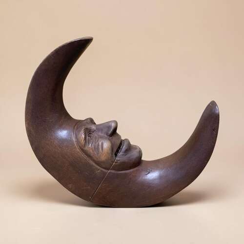 A RARE ANTIQUE MAN IN THE MOON NUTCRACKER