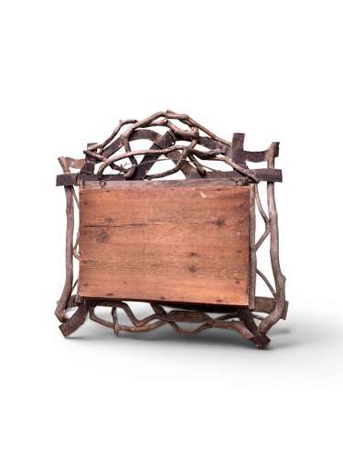 FINEST ANTIQUE CORK DIORAMA WITH TWIG FRAME