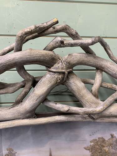 FINEST ANTIQUE CORK DIORAMA WITH TWIG FRAME
