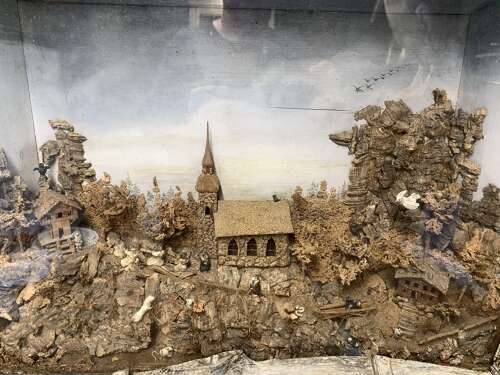 FINEST ANTIQUE CORK DIORAMA WITH TWIG FRAME