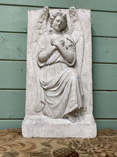 19th C FRENCH CHURCH PLASTER OF AN ANGEL