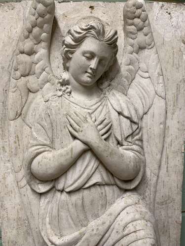 19th C FRENCH CHURCH PLASTER OF AN ANGEL