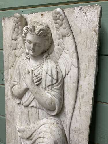 19th C FRENCH CHURCH PLASTER OF AN ANGEL