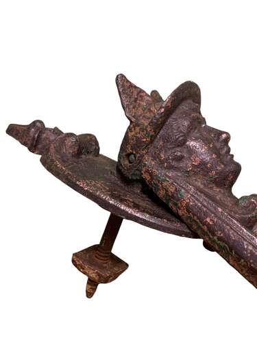 VICTORIAN CAST IRON DOOR KNOCKER WITH HERMES HEAD