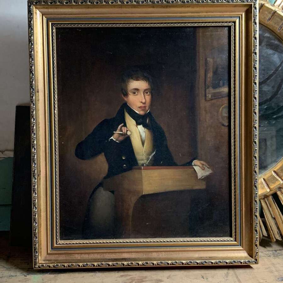 ANTIQUE PORTRAIT OF AN AUCTIONEER