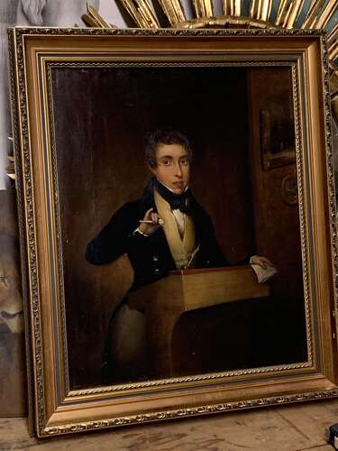 ANTIQUE PORTRAIT OF AN AUCTIONEER