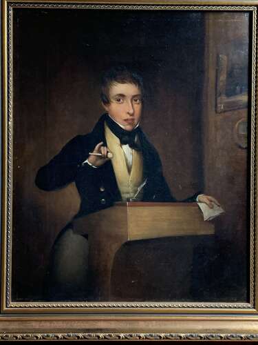 ANTIQUE PORTRAIT OF AN AUCTIONEER