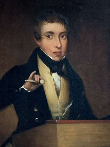 ANTIQUE PORTRAIT OF AN AUCTIONEER