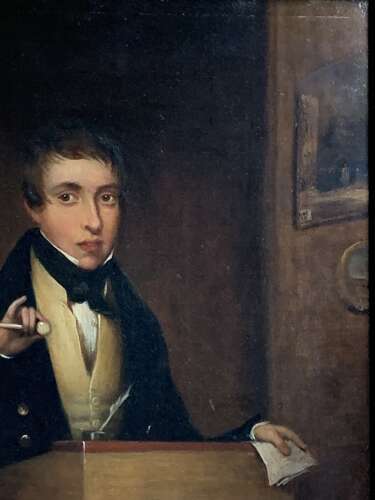 ANTIQUE PORTRAIT OF AN AUCTIONEER