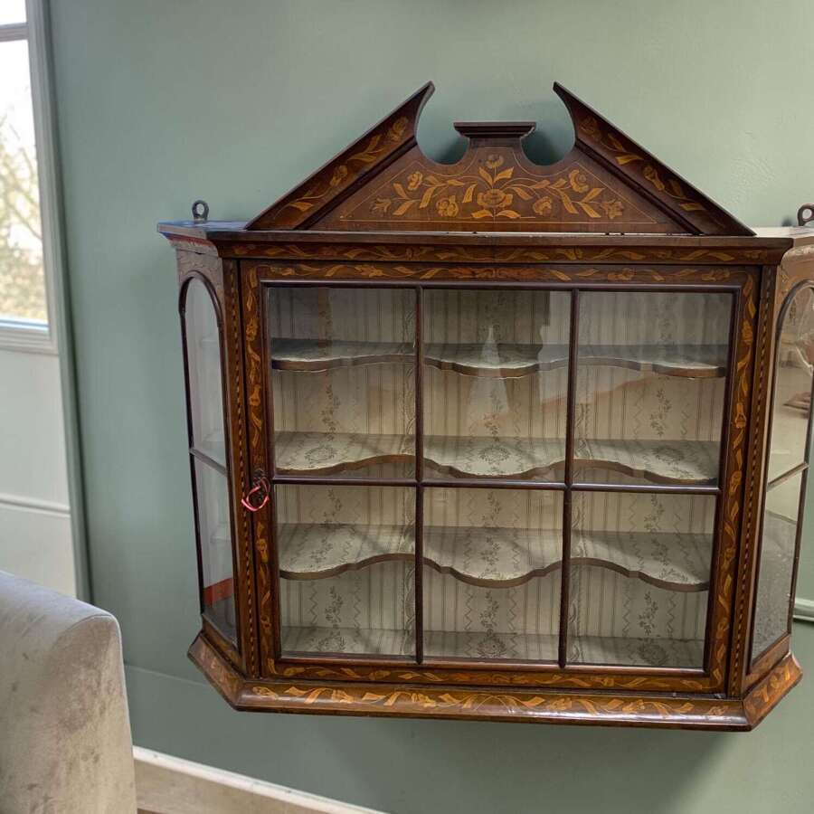 LATE 18th C DUTCH MARQUETRY WALL CABINET