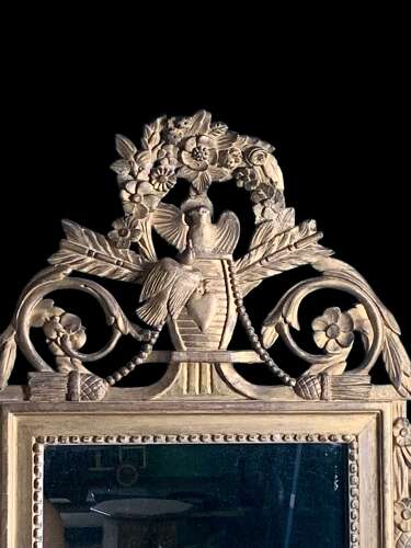 CHARMING 18th C FRENCH MARRIAGE MIRROR