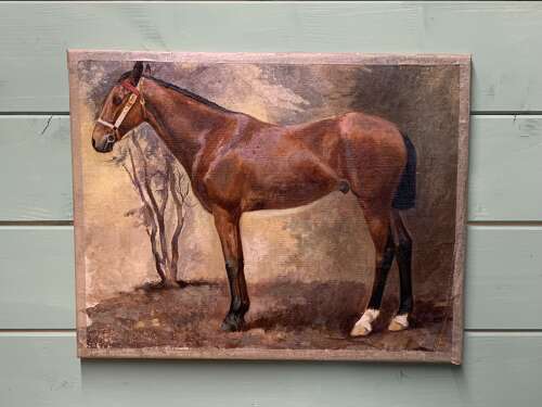 EARLY 20th C OIL PORTRAIT OF A HORSE