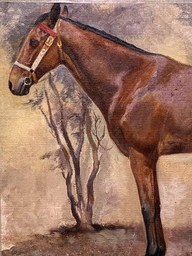 EARLY 20th C OIL PORTRAIT OF A HORSE