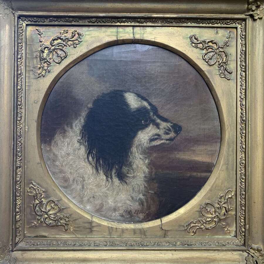 B A HOWE OIL PORTRAIT OF A SPANIEL c.1863
