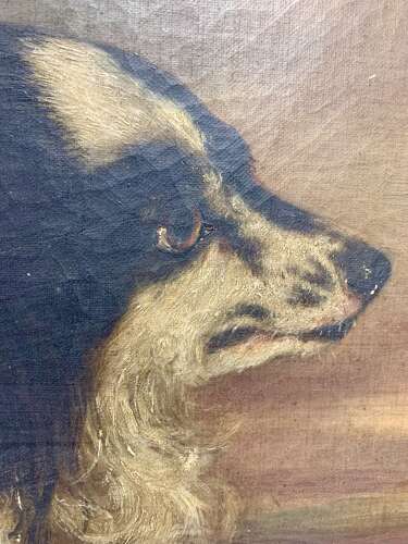 B A HOWE OIL PORTRAIT OF A SPANIEL c.1863