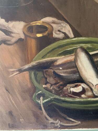 FRENCH EARLY 20th C STILL LIFE WITH FISH