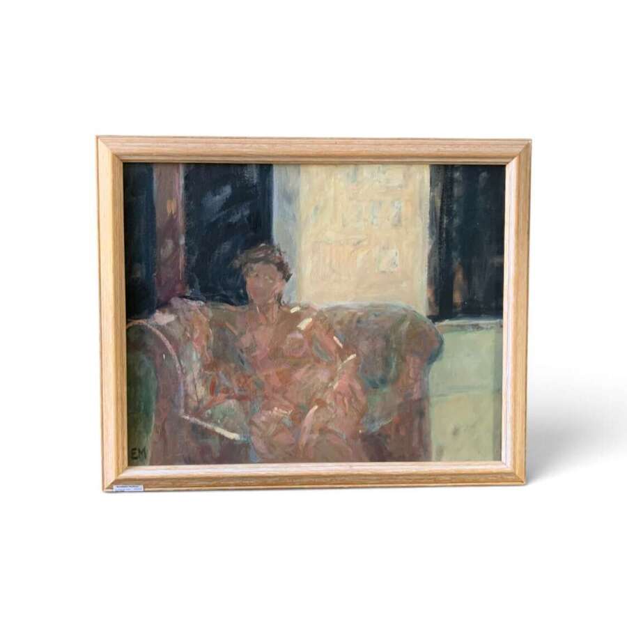 IMPRESSIONIST OIL -WOMAN ON SOFA