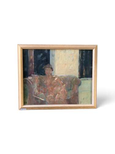 IMPRESSIONIST OIL -WOMAN ON SOFA