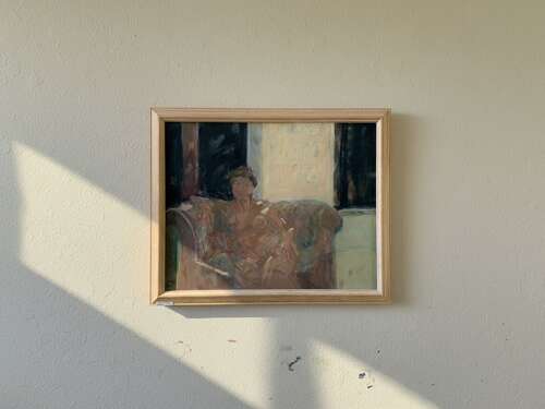 IMPRESSIONIST OIL -WOMAN ON SOFA