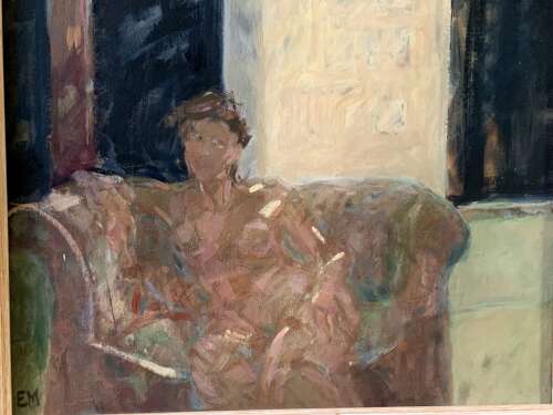 IMPRESSIONIST OIL -WOMAN ON SOFA
