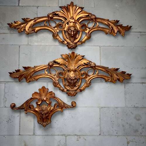 LARGE 18th CENTURY CARVED WALL ELEMENTS